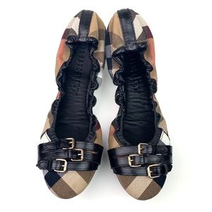 Burberry Bridle Housecheck Ballerina Flats